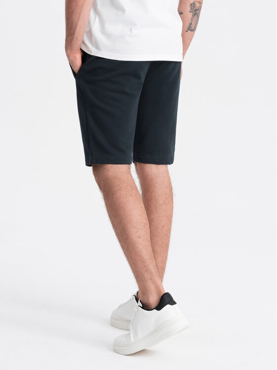 Ombre Ombre Šortky z materiálu OM-SRBS-0149 Černá Regular Fit