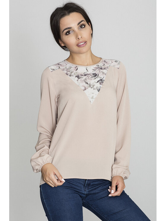 FIGL FIGLFIGL Blusa M549 Beige Regular Fit