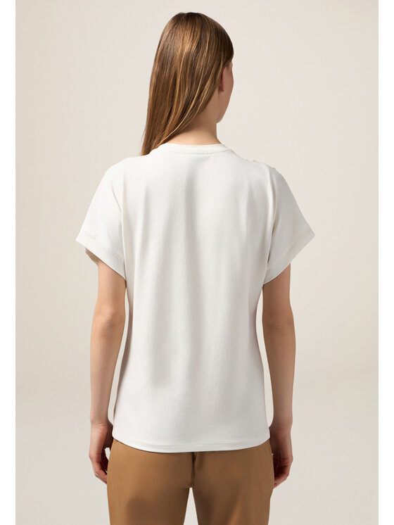 Oltre Oltre T-shirt G071J004291N011 Bianco Regular Fit