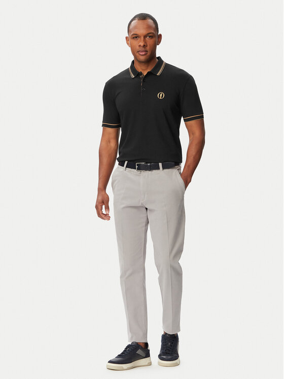 BOSS BOSS Тениска с яка и копчета Paddy_The_Open-26 50566997 Черен Regular Fit