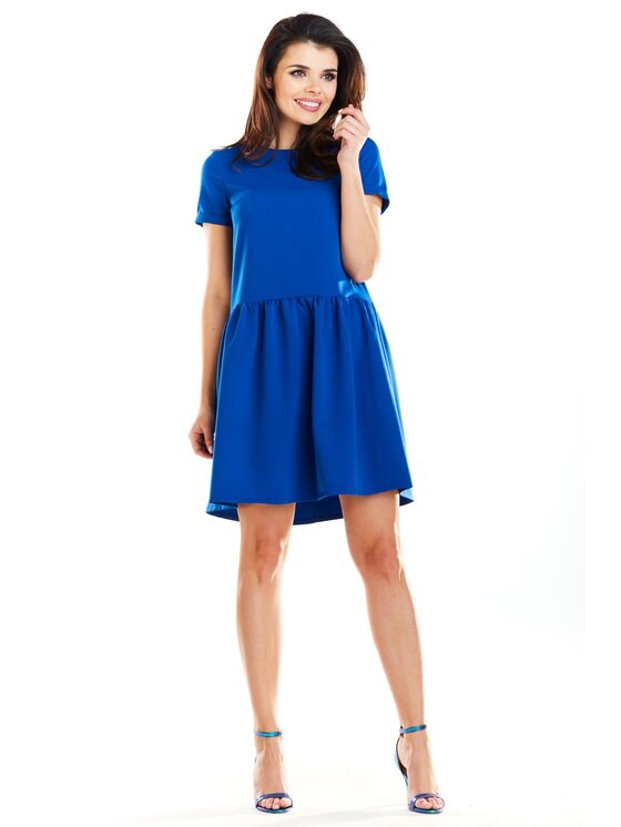 Awama Awama Sukienka letnia A277 Niebieski Basic Fit