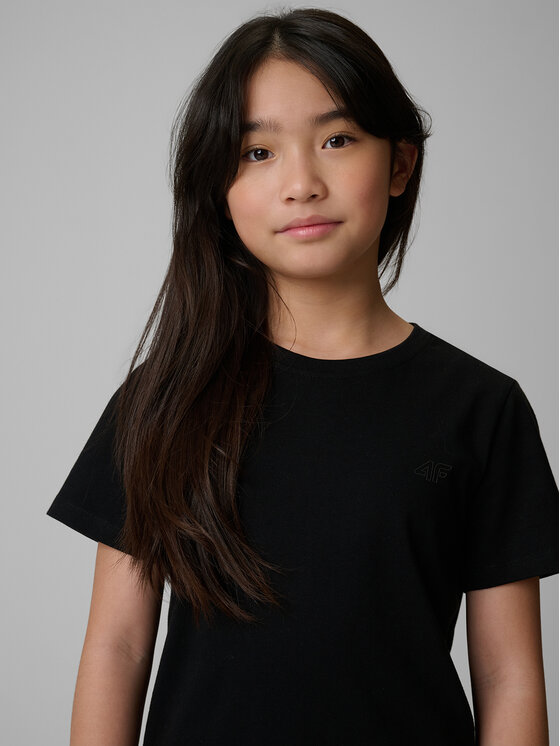 4F 4F T-Shirt BASIC+ Czarny Regular Fit