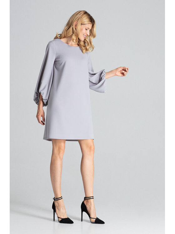 FIGL FIGL Sukienka M693 Szary Regular Fit
