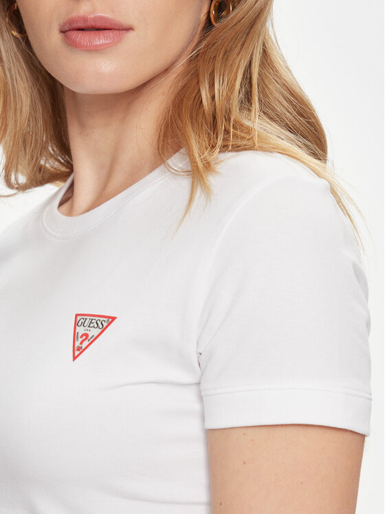 Guess Guess Póló W2YI44 J1314 Fehér Slim Fit