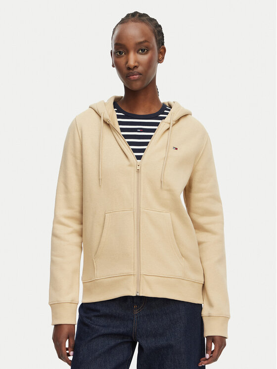 Tommy Jeans Hanorac Flag DW0DW19729 Bej Regular Fit