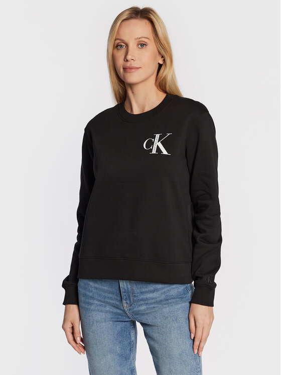 Calvin Klein Jeans Calvin Klein Jeans Džemperis ar kapuci J20J220477 Melns Regular Fit