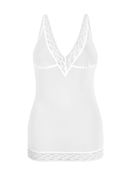 Teyli Teyli Koszula nocna siateczkowa Herty Biały Slim Fit