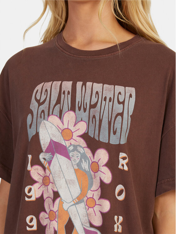 Roxy Roxy T-shirt Sweetjanis Tees URJZT03737 Smeđa Regular Fit