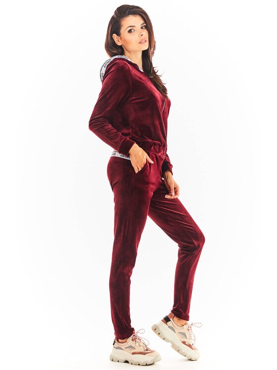 Awama Awama Bluza A373 Bordowy Basic Fit