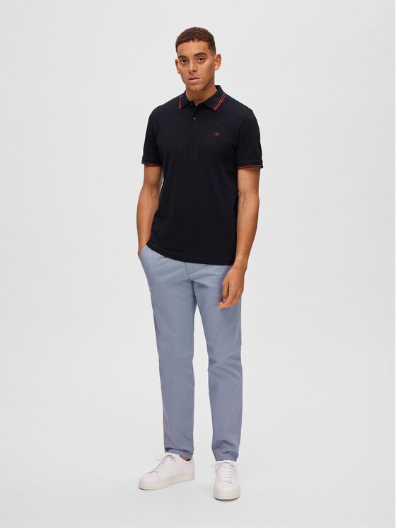 Selected Homme Selected Homme Поло 16087840 Чорний Regular Fit