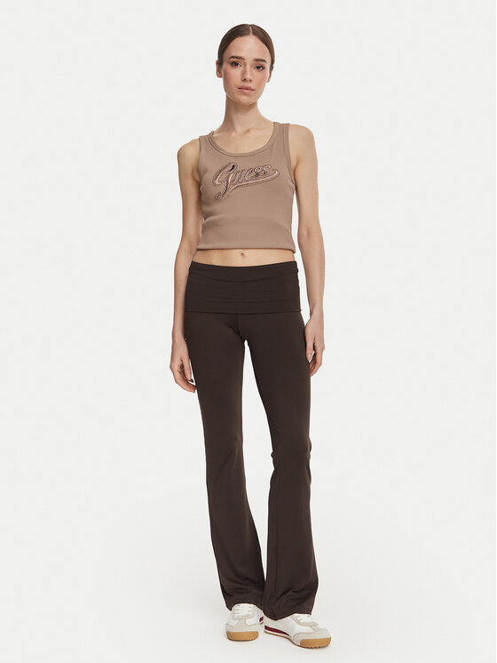 Guess Guess Top W6YP30 K4380 Marrone chiaro Slim Fit