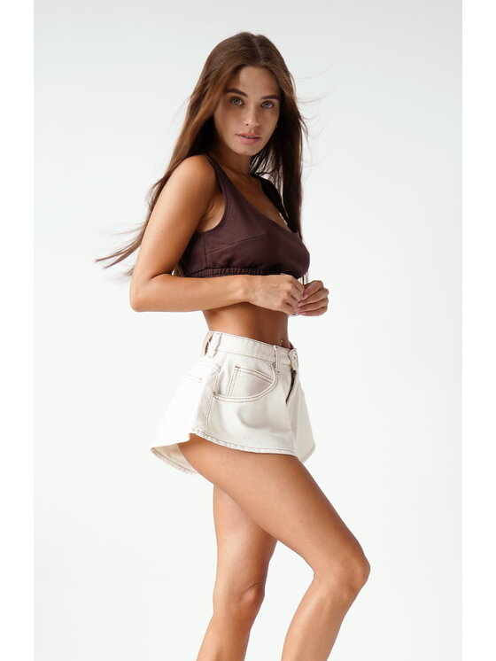 MissDenim MissDenim Szorty jeansowe Skorts Écru Regular Fit