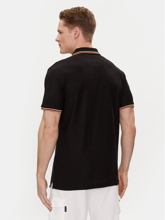 Brave Soul Brave Soul Тениска с яка и копчета MPS-149COSMO Черен Straight Fit