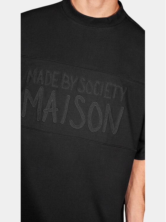MADE BY SOCIETY MADE BY SOCIETY T-Shirt Hush Offscript - T17840 Czarny Basic Fit