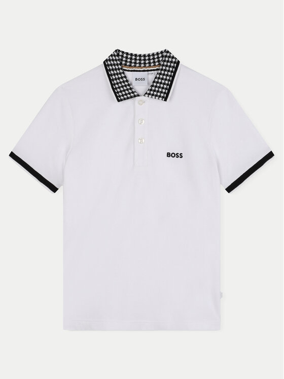 BOSS Boss Polo marškinėliai J51177 D Balta Slim Fit