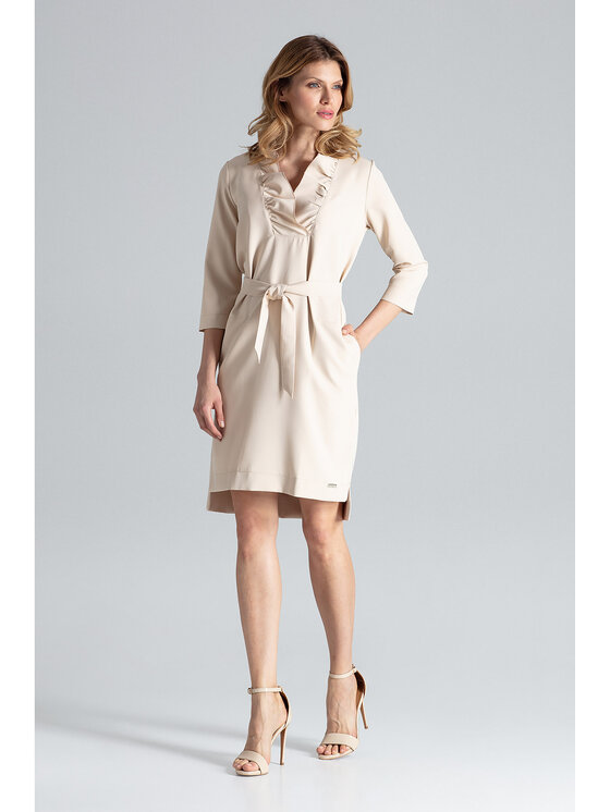 FIGL FIGL Šaty M644 Béžová Regular Fit