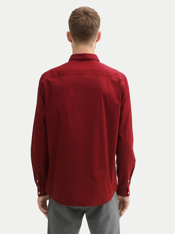 Tom Tailor Tom Tailor Koszula 1037435 Bordowy Regular Fit