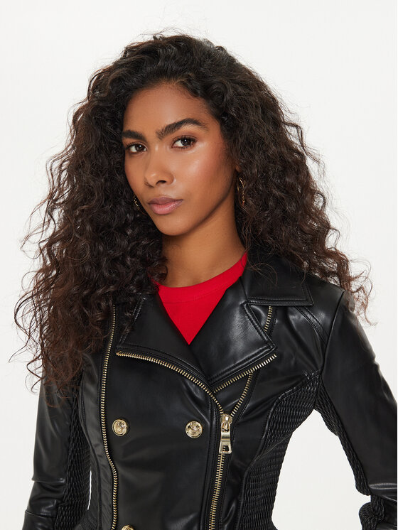 Guess Guess Кожено яке W4YL33 K8S30 Черен Regular Fit
