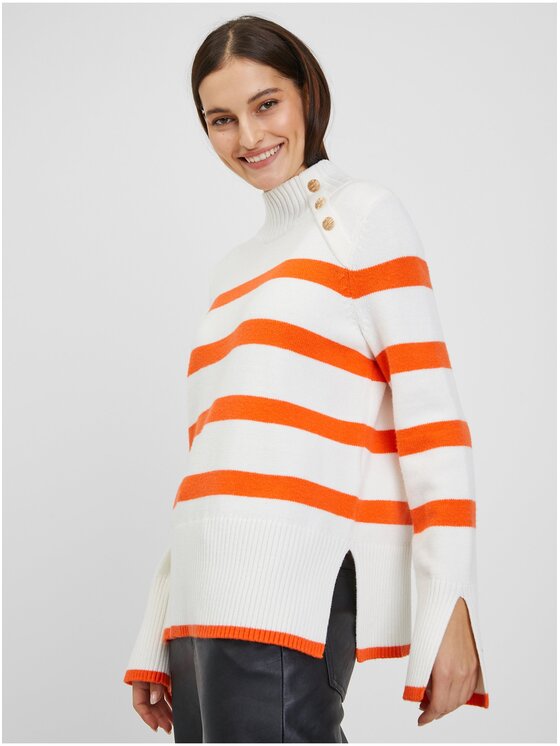 Orsay Orsay Sweter 507493-001000__L Pomarańczowy Regular Fit