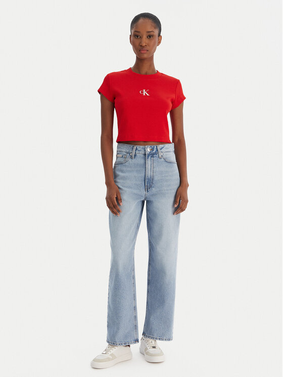 Calvin Klein Jeans Calvin Klein Jeans T-Shirt LV047AB802 Czerwony Slim Fit