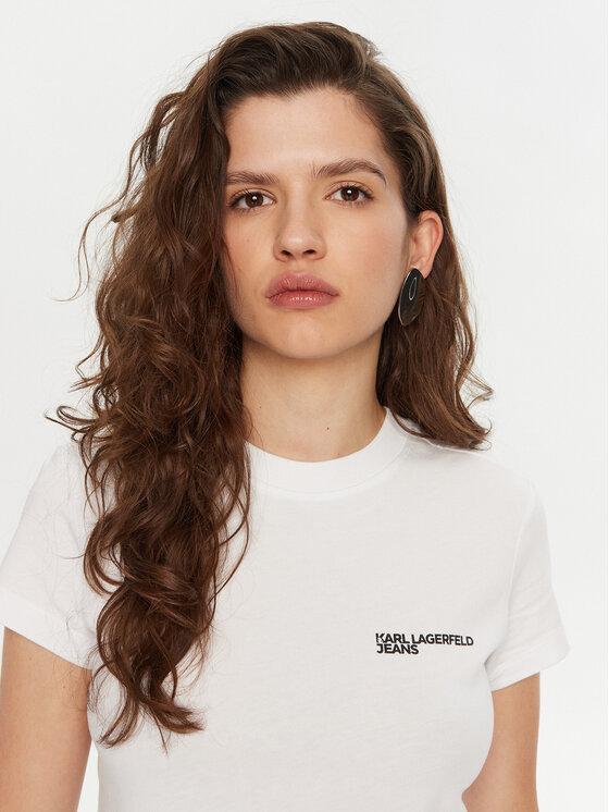 Karl Lagerfeld Jeans Karl Lagerfeld Jeans T-Shirt A1W17004 Bílá Slim Fit