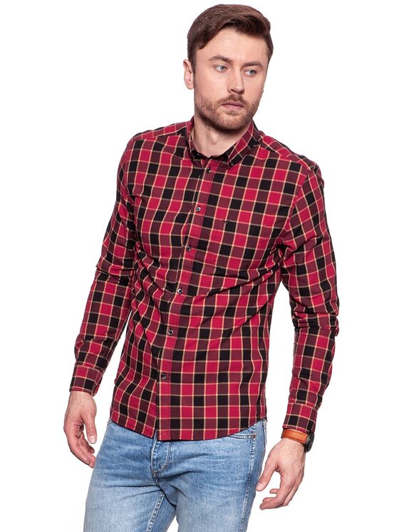 Wrangler Wrangler Camicia BUTTON DOWN Rosso Regular Fit