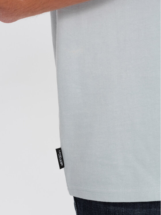 Ombre Ombre T-Shirt OM-TSPT-0154 Šedá Regular Fit