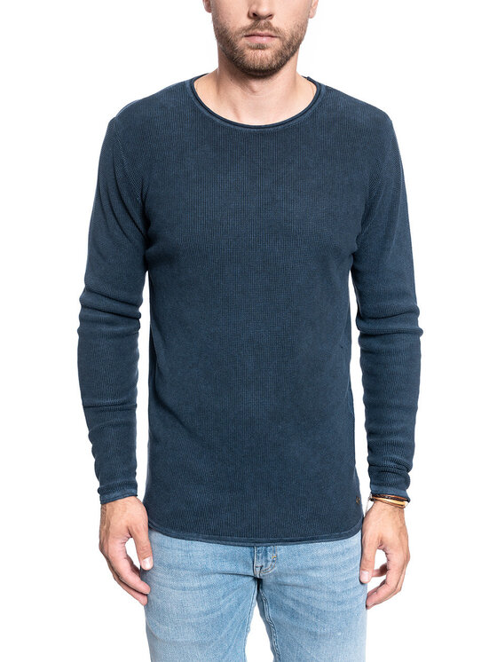 Mustang Mustang Maglione EMIL C WAFFLE Blu Regular Fit
