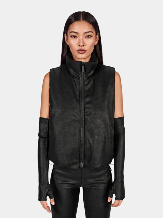 MADE BY SOCIETY MADE BY SOCIETY Kurtka anorak NOIR LINE Vest - V27939 Czarny Basic Fit