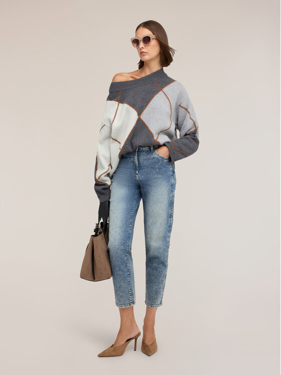 Motivi Motivi Sweter M803W004550N013 Szary Over Fit