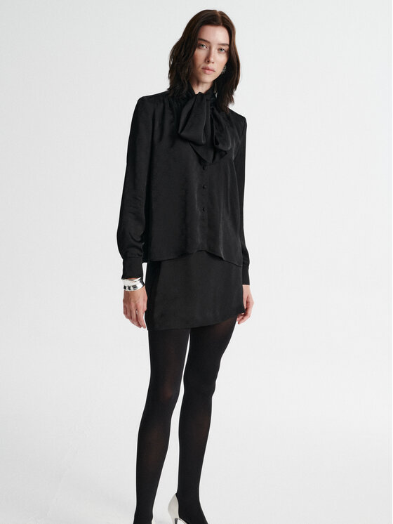 MARI PRETI MARI PRETI Bluzka MONOGRAM M OBSIDIAN Czarny Loose Fit
