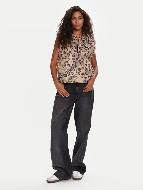 adidas adidas Liemenė Animal Print 3-Stripes JV6957 Smėlio Loose Fit
