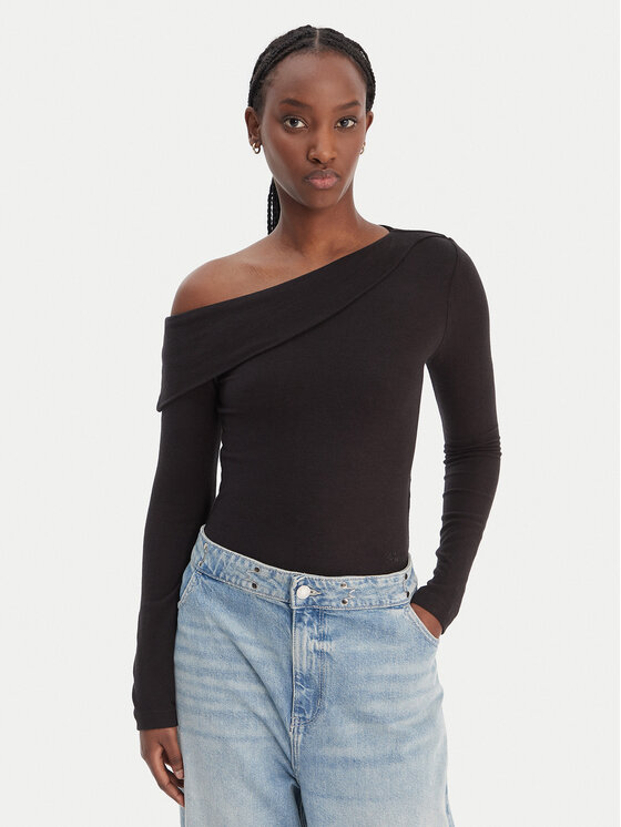 Guess Guess Top W6RP15 KD012 Schwarz Slim Fit