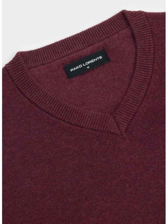 Pako Lorente Pako Lorente Sweter P26WB-2X-003 Bordowy Straight Fit