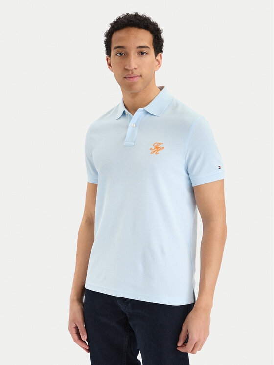 Tommy Hilfiger Tricou polo MW0MW43046 Albastru deschis Regular Fit