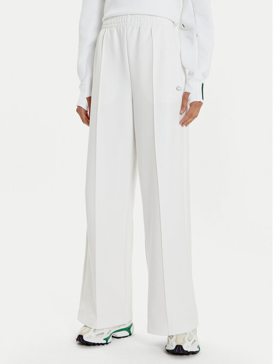 Lacoste Lacoste Teplákové kalhoty XF7374 Bílá Wide Leg