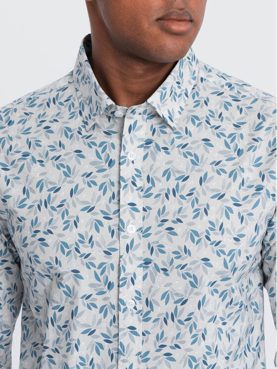 Ombre Ombre Košile OM-SHPS-0163 Modrá Slim Fit