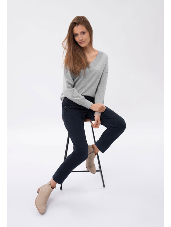 Volcano Volcano Sweter S-JOY Szary Regular Fit