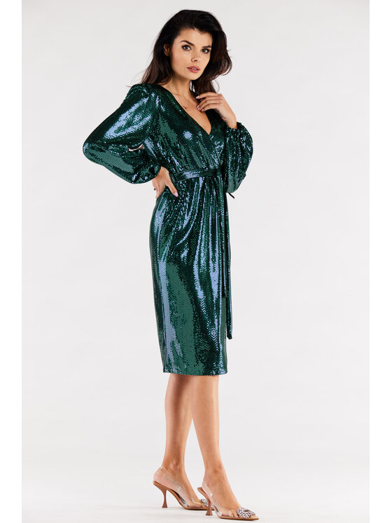 Awama Awama Abito da sera A564 Verde Basic Fit