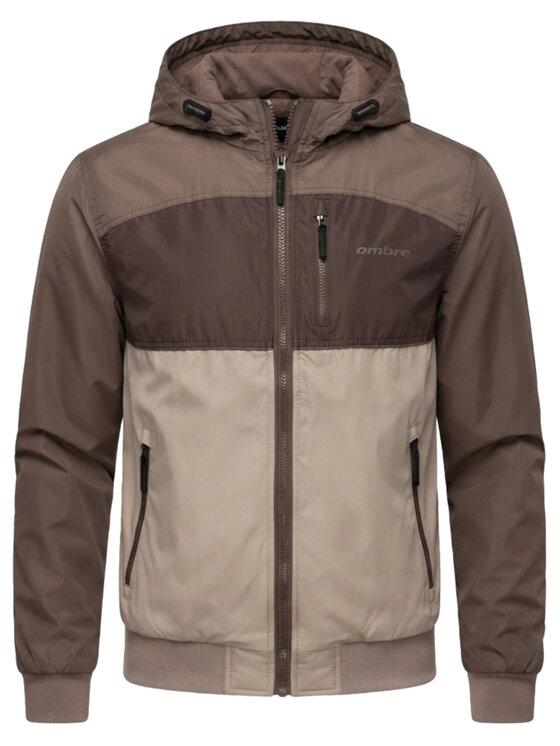 Ombre Ombre Kurtka przejściowa C588 Brązowy Regular Fit