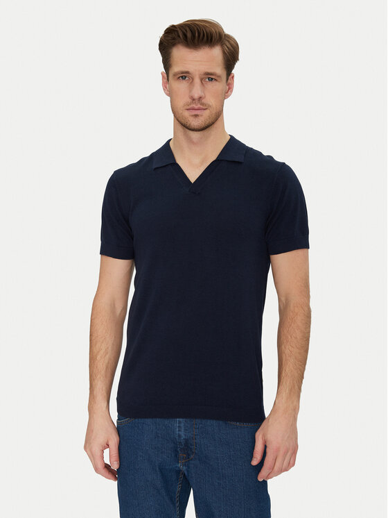 Blend Blend Polo marškinėliai 20718362 Tamsiai mėlyna Regular Fit