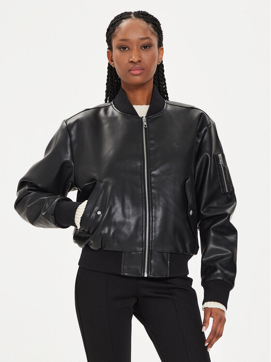 Calvin Klein Jeans Calvin Klein Jeans Geacă din imitație de piele J20J223546 Negru Regular Fit