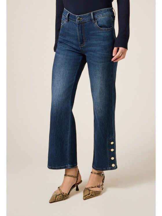 Oltre Oltre Jeans P411R008683N024 Blu Baggy Fit