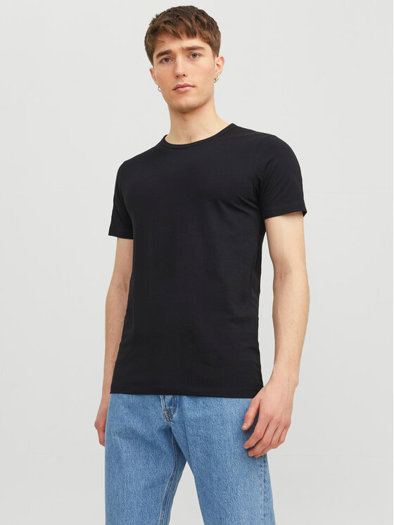 Jack&Jones T-shirt Basic 12058529 Crna Stretch Fit