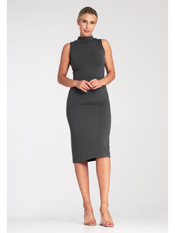 FIGL FIGL Sukienka koktajlowa M1031 Szary Regular Fit