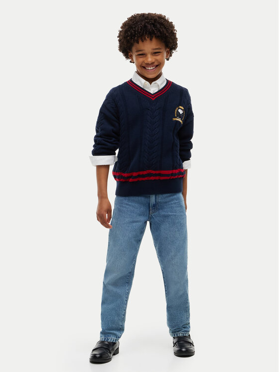 Tommy Hilfiger Tommy Hilfiger Megztinis KS0KS00763 Tamsiai mėlyna Relaxed Fit