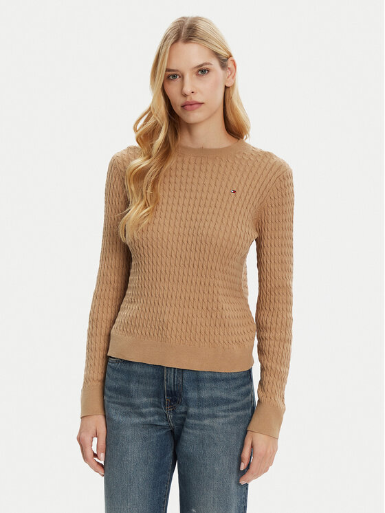 Tommy Hilfiger Tommy Hilfiger Svetr WW0WW44993 Hnědá Regular Fit