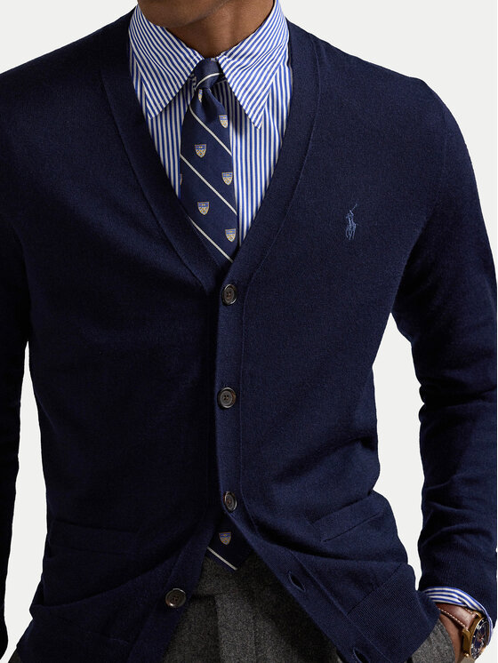 Polo Ralph Lauren Polo Ralph Lauren Pletena jopica 710946144001 Mornarsko modra Slim Fit