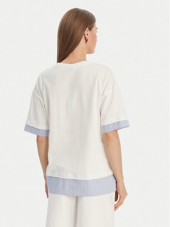 Luisa Spagnoli Luisa Spagnoli T-Shirt Baiadera 543155 Biały Regular Fit