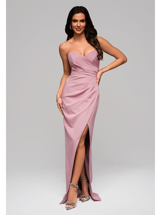 Ombre Ombre Sukienka wieczorowa LA-OM-DLR094 Różowy Regular Fit